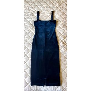 American Apparel Blue Velvet Bodycon Midi Dress